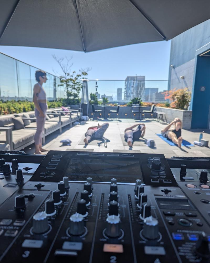 Rooftop movement session over the mixer